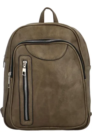 INT COMPANY Trendy dámský koženkový kabelko-batůžek Lexia, khaki