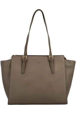 David Jones Trendy dámská koženková kabelka na rameno Bradenix, taupe