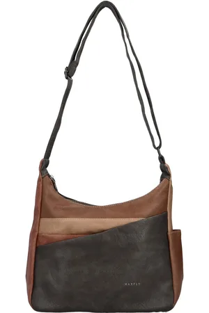 MaxFly Trendy dámská koženková crossbody kabelka Dafnix, šedo-hnědá