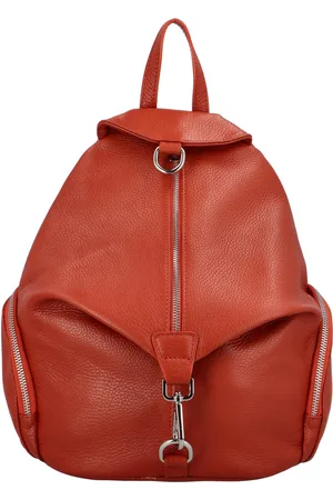 Delami Vera Pelle Stylový dámský kožený batoh Celine, červenohnědá