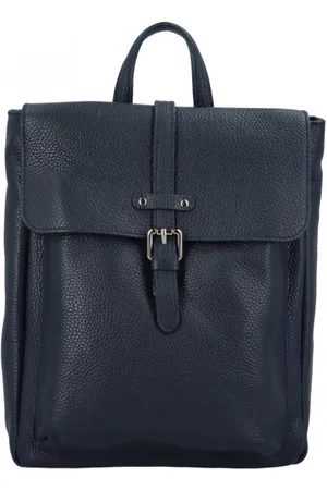 Delami Vera Pelle Elegantní dámský kožený městský batoh City enjoy, tmavě modrý