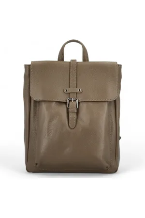 Delami Vera Pelle Elegantní dámský kožený městský batoh City enjoy, taupe