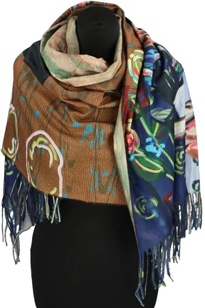 Cashmere Módní dámská šála Winifre, modro-hnědá