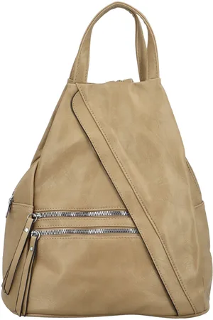 INT COMPANY Stylový dámský koženkový batoh Louve, khaki