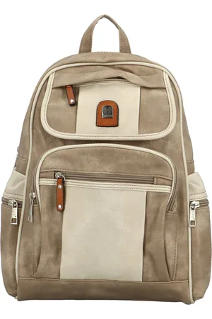 L&H Trendy dámský koženkový batoh Domenico, béžový