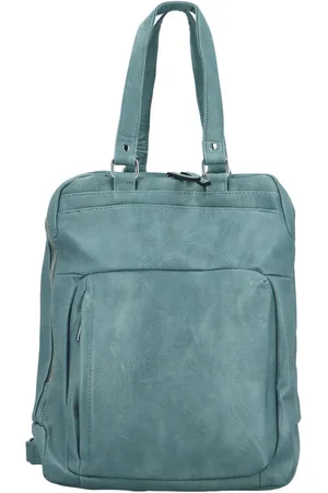 Paolo Bags Stylový dámský koženkový kabelko-batoh Frances, džínově modrý