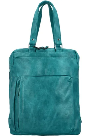 Paolo Bags Stylový dámský koženkový kabelko-batoh Frances, tyrkysový
