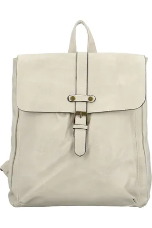 Paolo Bags Trendy dámský koženkový batoh Stanler, krémový