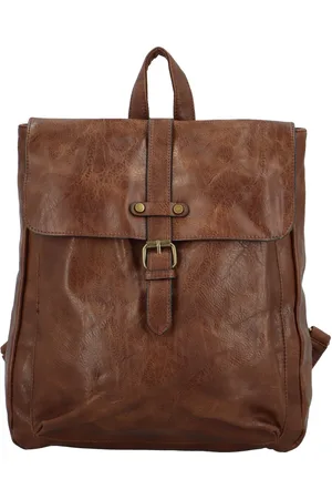 Paolo Bags Trendy dámský koženkový batoh Stanler, tmavě hnědý