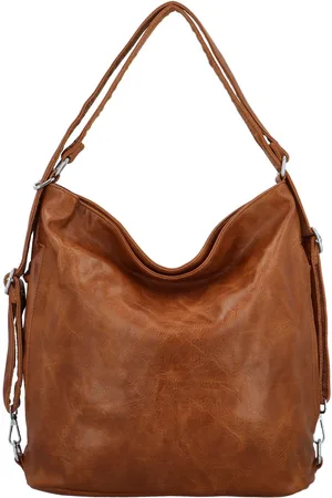 Paolo Bags Trendy dámský koženkový kabelko-batoh Lambros, hnědý