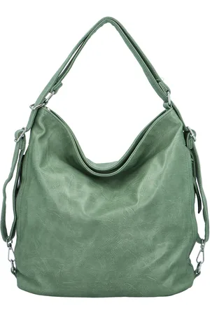 Paolo Bags Trendy dámský koženkový kabelko-batoh Lambros, zelený