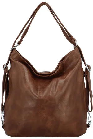Paolo Bags Trendy dámský koženkový kabelko-batoh Lambros, tmavě hnědý