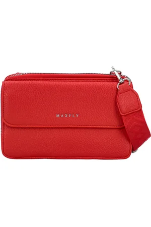 MaxFly Trendy dámská koženková crossbody peněženka Radola, červená