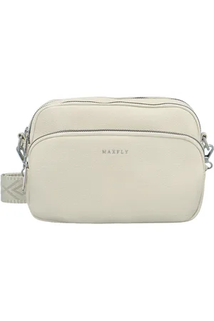 MaxFly Trendy dámská koženková crossbody kabelka Rory, krémová