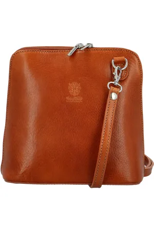 Delami Vera Pelle Luxusní dámská kožená crossbody kabelka Miara, koňaková