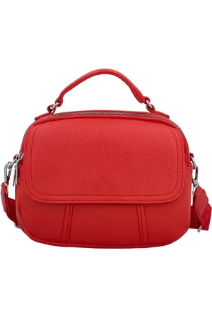 MaxFly Trendy dámská koženková crossbody kabelka Badamia, červená