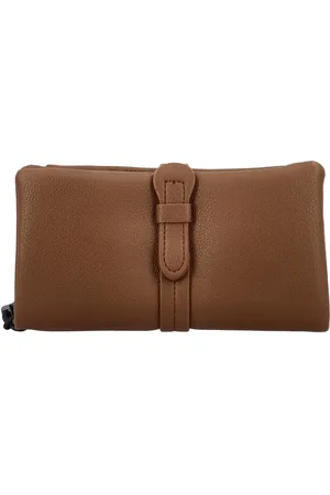 Paolo Bags Stylová měkká dámská koženková peněženka Erikala, tmavě béžová