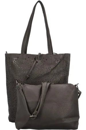 MaxFly Elegantní koženková sada kabelek přes rameno a crossbody Barica, šedá