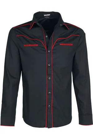 Banned Alternative Dlouhý rukáv Rockabilly z Plain Trim
