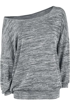 RED by EMP Pletený svetr z Oversize žíhaný svetr se širokým límcem