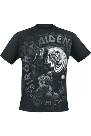 Iron Maiden Tričko z Number Of The Beast Grey Tone