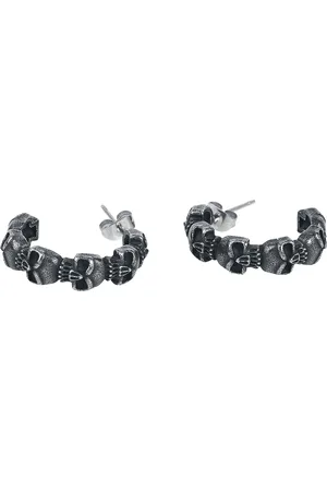 etNox Náušnice set Gotika z - Black Skulls