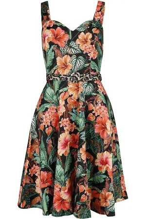 Voodoo Vixen Středně dlouhé šaty Rockabilly z Jungke Print Flare Dress