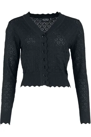 Voodoo Vixen Kardigan z Heart Pattern Scallop Edge Cardigan