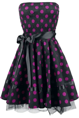 H&R London Krátké šaty Rockabilly z Big Purple Dots