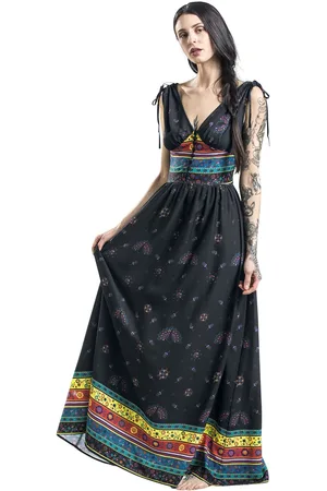 Voodoo Vixen Dlouhé šaty Rockabilly z Maxišaty Megan Fiesta
