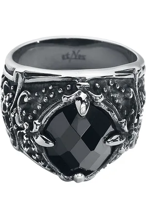 etNox hard and heavy Prsten Gotika z - Black Diamond Unisex