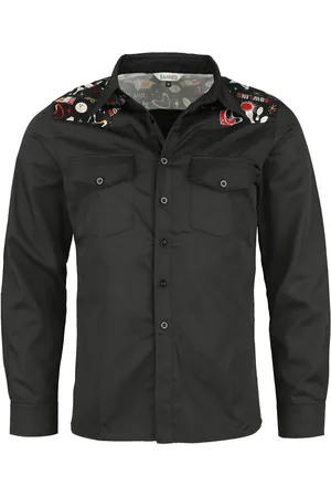 Banned Retro Dlouhý rukáv Rockabilly z Tričko Star Strike