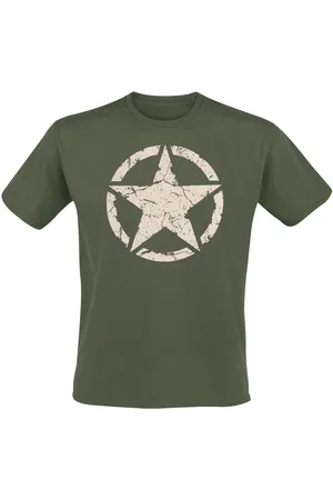 GASOLINE BANDIT Tričko Rockabilly z Army Star Olive