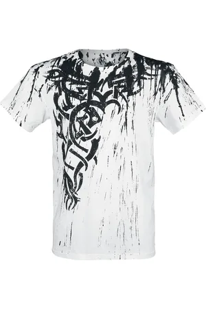 Outer Vision Tričko z Wings Tattoo Splashed Strips