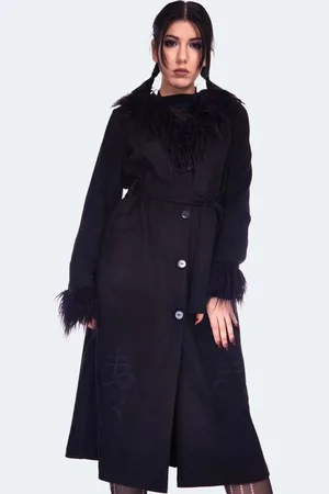 Jawbreaker Kabáty Rockabilly z Spirited Embroidered Maxi Suede Coat