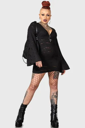 Killstar Krátké šaty Gotika z Decaying Dress