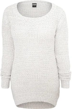 Urban classics Pletený svetr z Ladies Long Wideneck Sweater