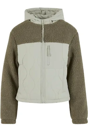 Urban classics Přechodní bundy z Ladies Sherpa Crinkle Nylon Mix Jacket