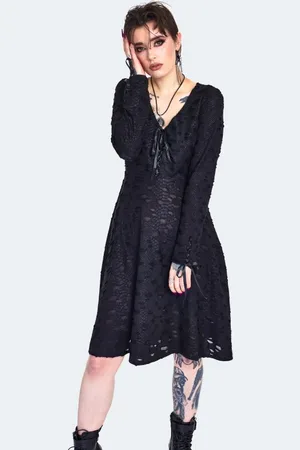 Jawbreaker Krátké šaty Gotika z Venom Print Distressed Skater Dress