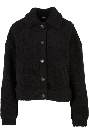 Urban classics Přechodní bundy z Ladies Short Sherpa Button Jacket