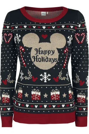 Mickey & Minnie Mouse Christmas jumper Disney z Happy Holidays