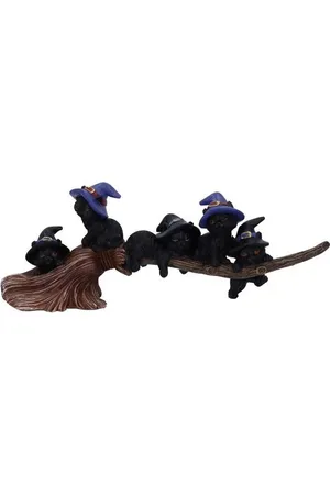 Nemesis Now Socha Gotika z - Purrfect Broomstick Unisex