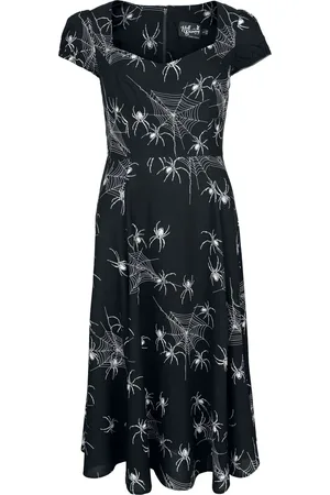 Hell Bunny Středně dlouhé šaty z Grungy Spider Dress