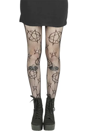 Pamela Mann Punčocháče Gotika z Síťovinové punčochy Pentagram