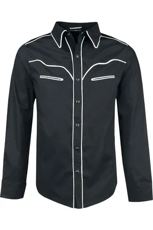 Banned Alternative Dlouhý rukáv Rockabilly z Plain Trim