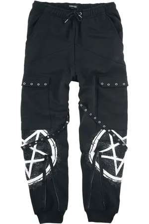 Gothicana Plátěné kalhoty Gotika z Joggingové kalhoty s kapsami a ramínky