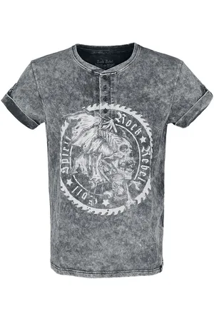 Rock Rebel Tričko Rock z Tričko s vintage vzhledem a řadou knoflíků
