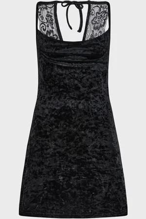 Killstar Krátké šaty Gotika z Burnt Obsidian Lounge Dress