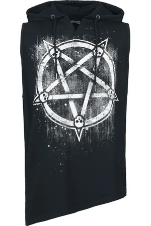 Gothicana Tílko Gotika z Top s pentagramem a lebkami