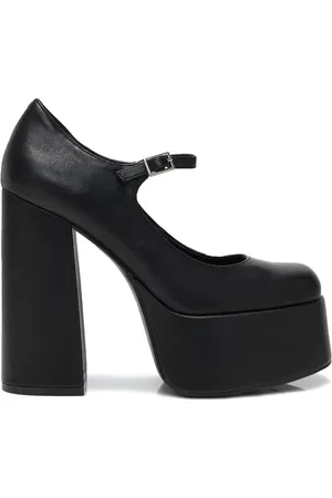 Koi Vysoké podpatky Rockabilly z Darkbloom Black Platform Heels
